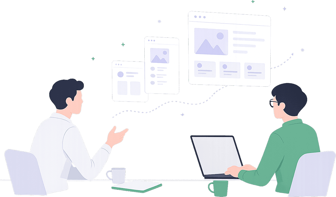 会話しながらプロトタイプを作成するイメージ